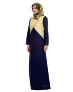 Overlapping Jacket Styled Yoke Blue Abaya Blue