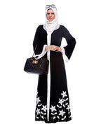 Abaya With Applique Embroidery Black