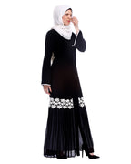 Black Pleated Abaya Black