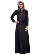 Black Denim Abaya Black