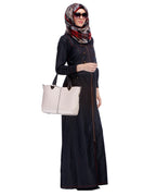 Black Denim Abaya Black