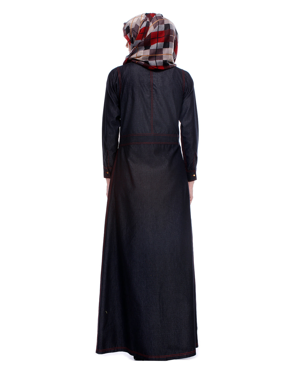 Black Denim Abaya Black