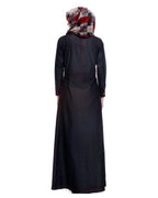 Black Denim Abaya Black