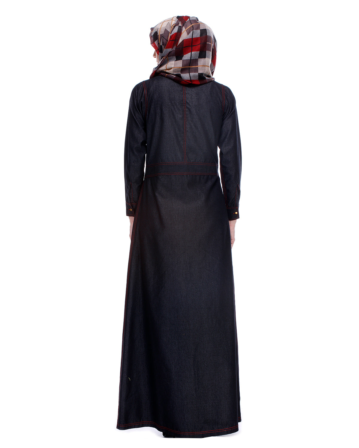 Black Denim Abaya Black