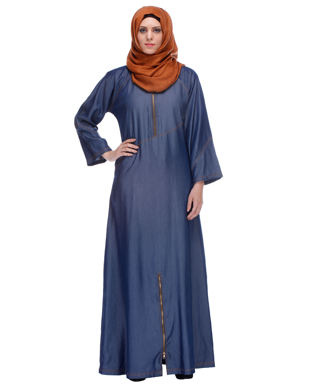 Dark Blue Denim Abaya