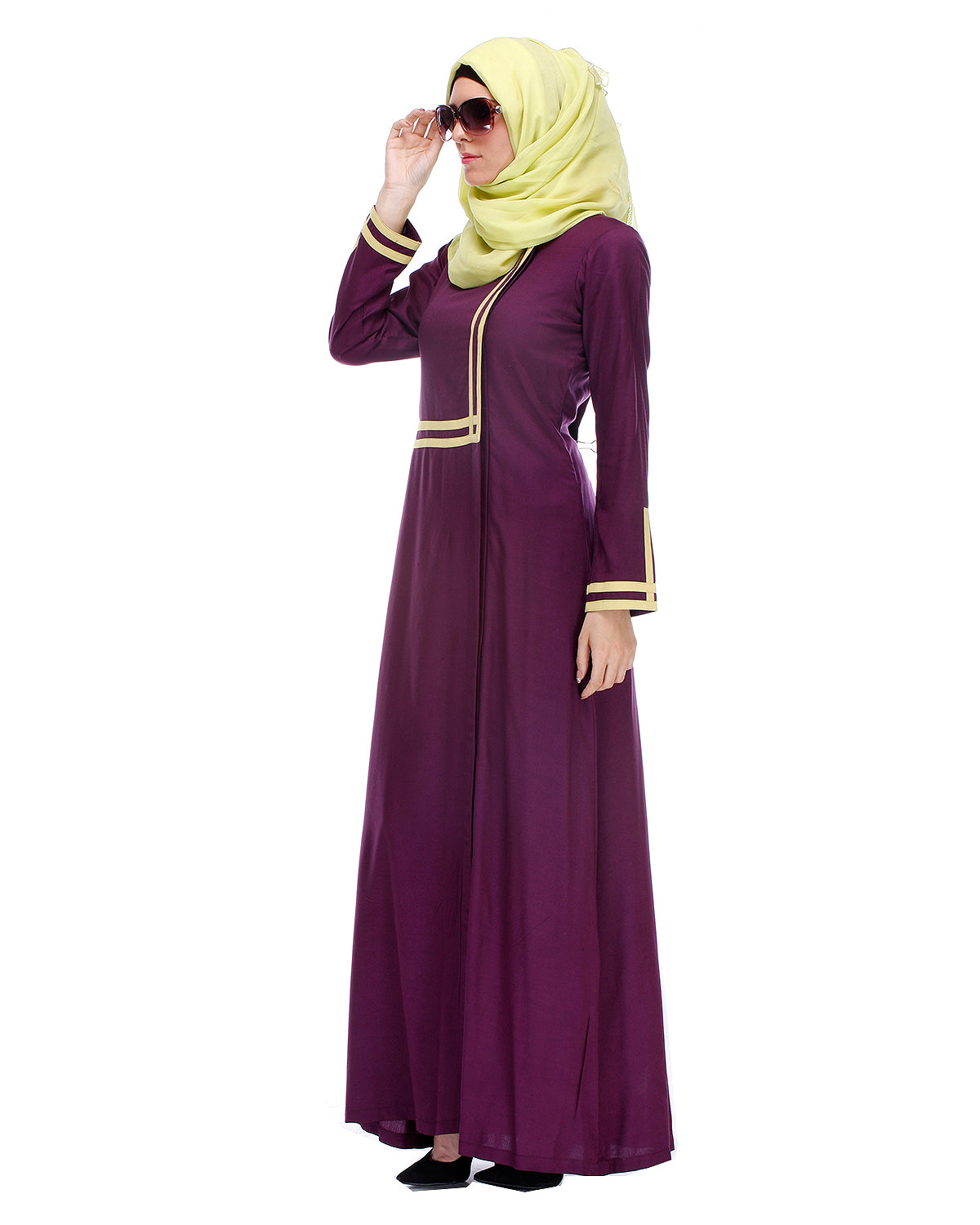Abaya With Detailing Purple