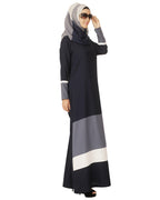 Colour Block Abaya Blue