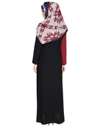 Colour Block Abaya Maroon