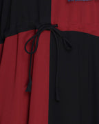 Colour Block Abaya Maroon