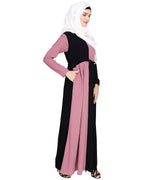 Colour Block Abaya Onion Pink