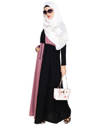 Colour Block Abaya Onion Pink