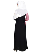 Colour Block Abaya Onion Pink