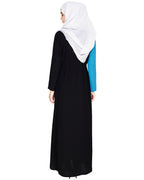 Colour Block Abaya Teal Blue