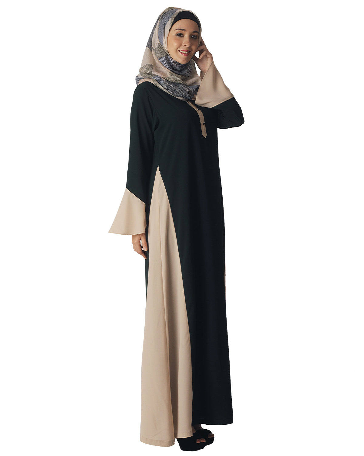 Flared Abaya Green