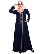 Sober Abaya with Detailing Blue