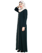 Sober Abaya with Detailing Blue