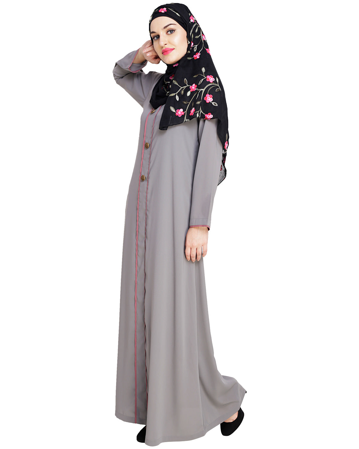Sober Abaya with Detailing Green