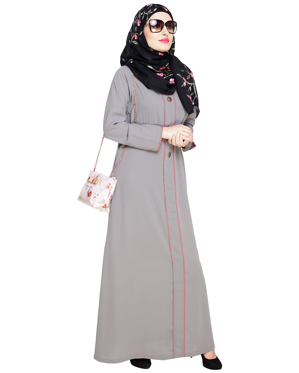 Sober Abaya with Detailing Green