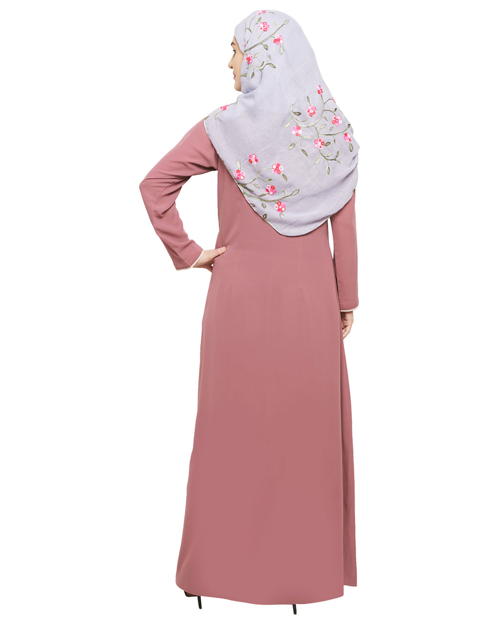 Sober Abaya with Detailing Grey