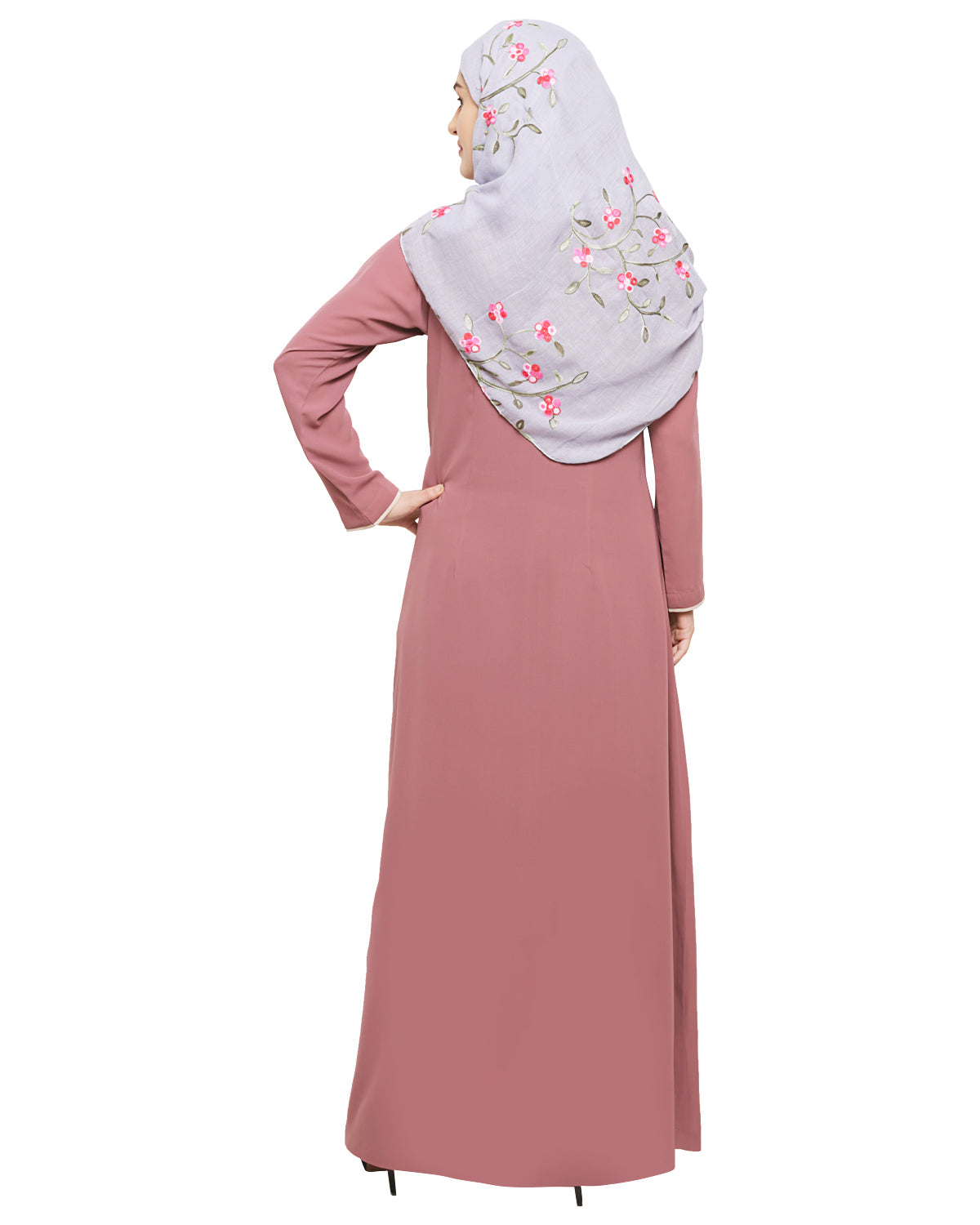 Sober Abaya with Detailing Grey