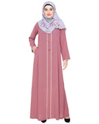 Sober Abaya with Detailing Onion Pink