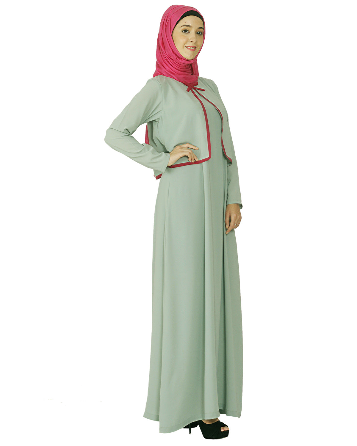 Sage Green Caped Abaya
