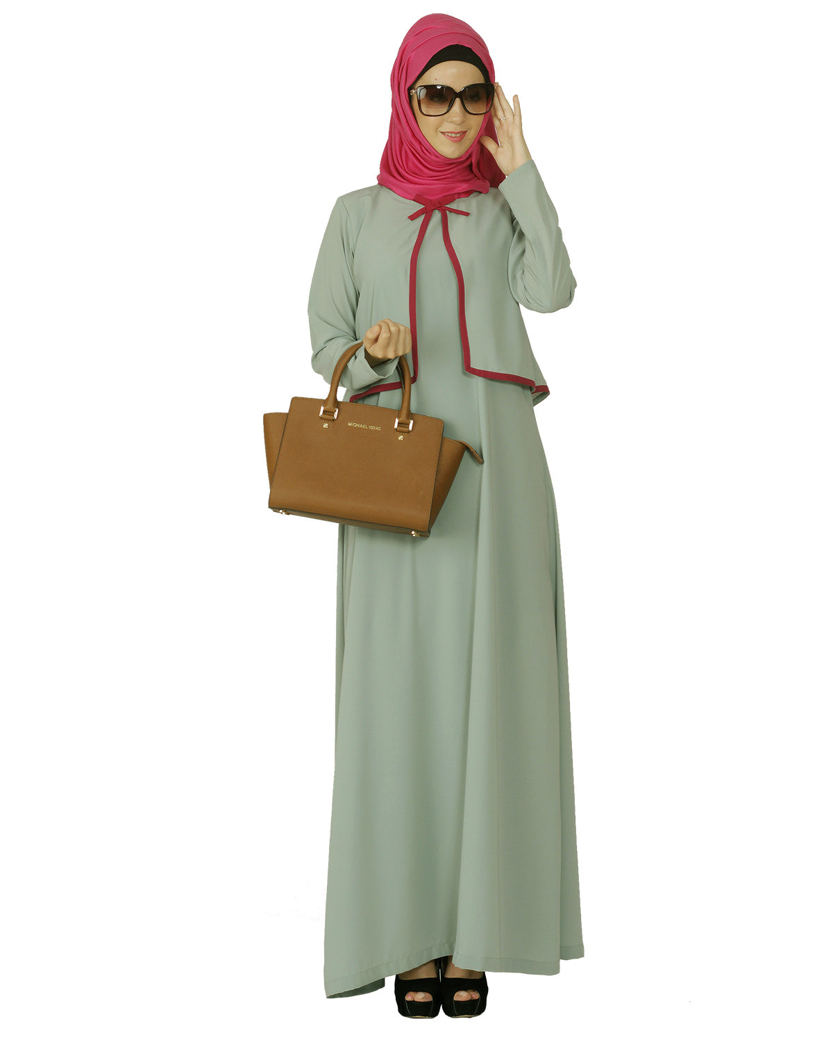 Sage Green Caped Abaya
