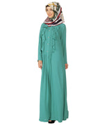 Sea Foam Ruffled Abaya Sea Green