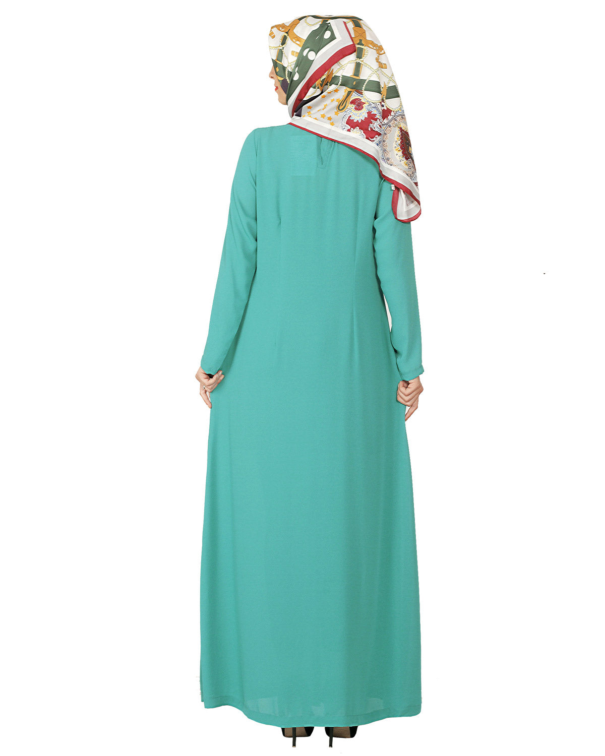 Sea Foam Ruffled Abaya Sea Green