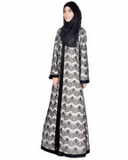 Double Layer Laced Abaya Black