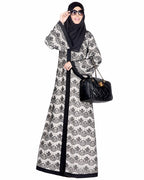 Double Layer Laced Abaya Black