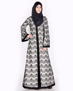 Double Layer Laced Abaya Black
