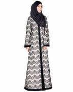 Double Layer Laced Abaya Black