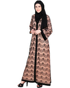 Double Layer Laced Abaya Black