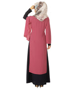 Double Layer Laced Abaya Blue