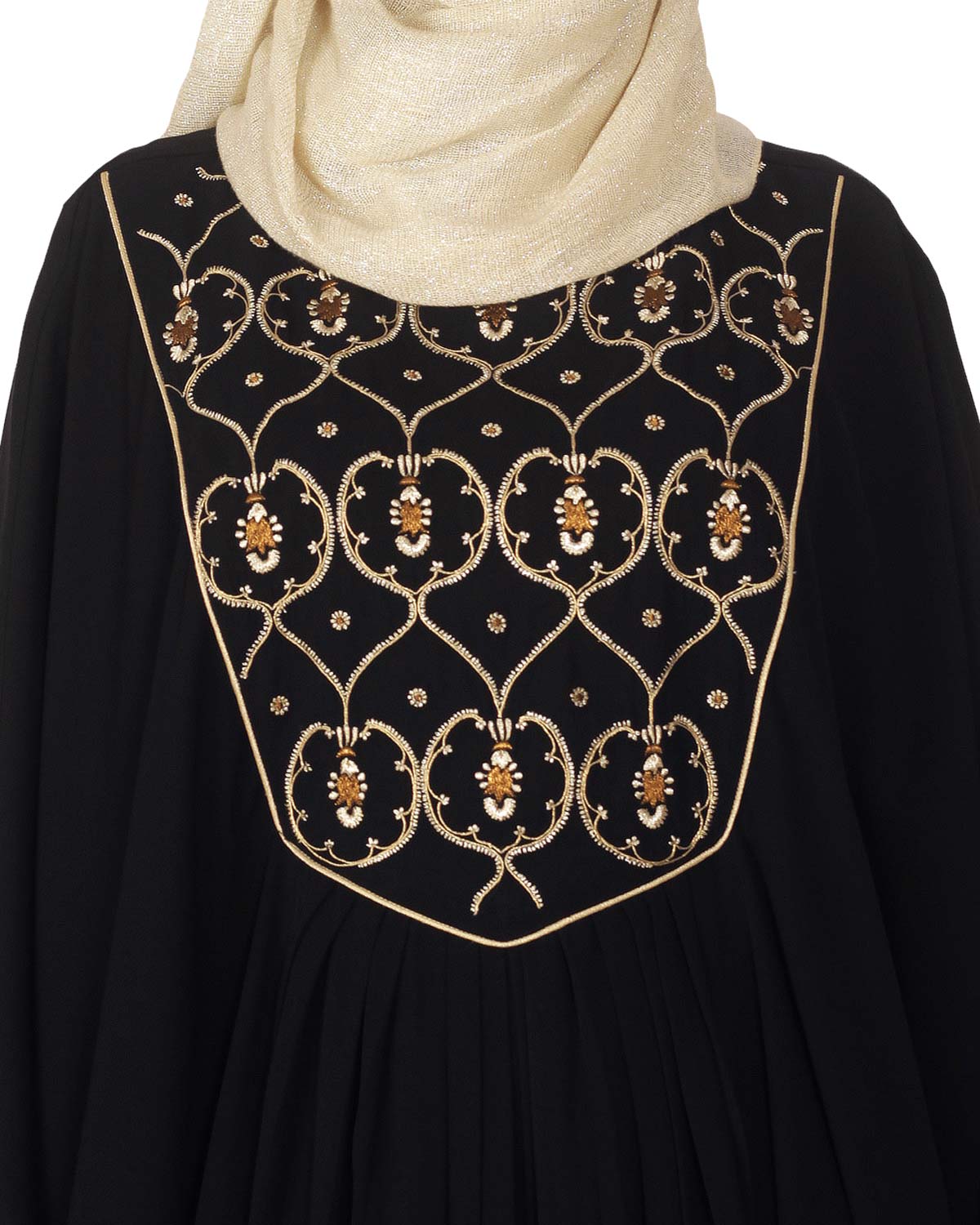 Kaftan with Zari Embroidery Black