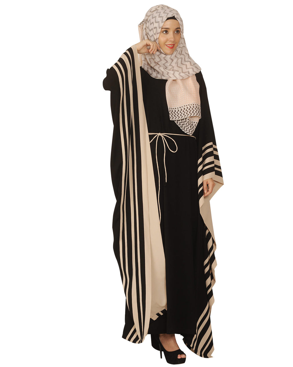 Kaftan with Striped Border
