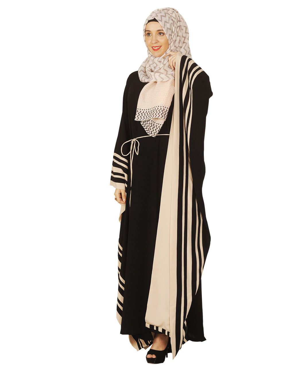 Kaftan with Striped Border