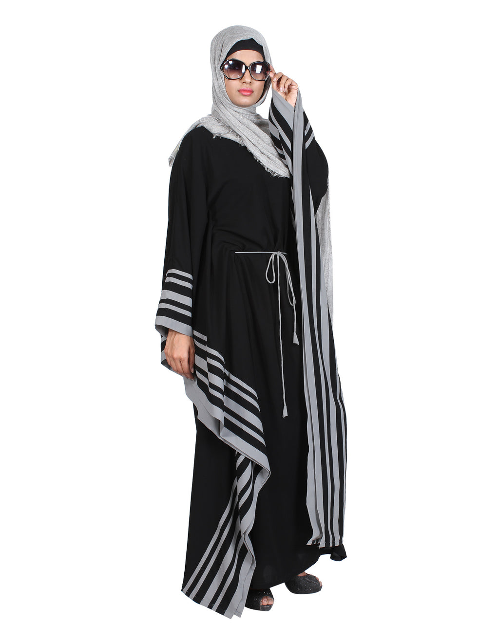 Kaftan with Striped Border