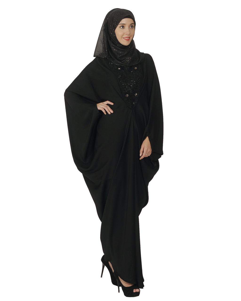 Black Katan with Katdana Embroidery Black