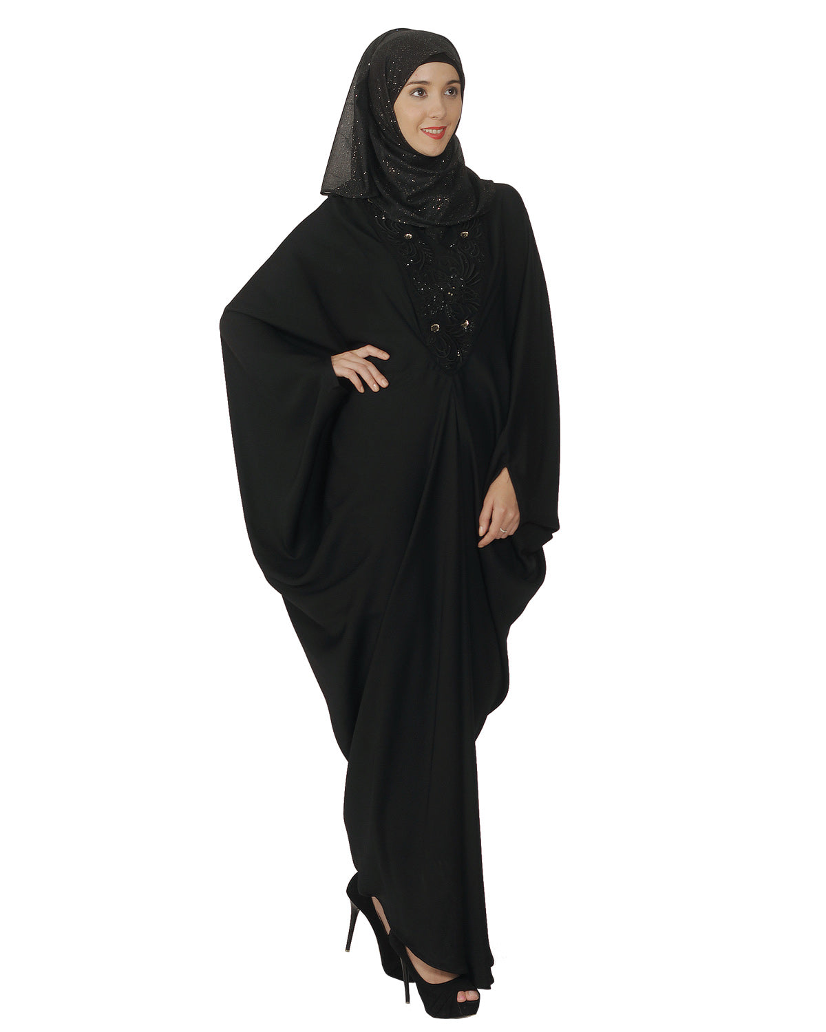 Black Katan with Katdana Embroidery Black