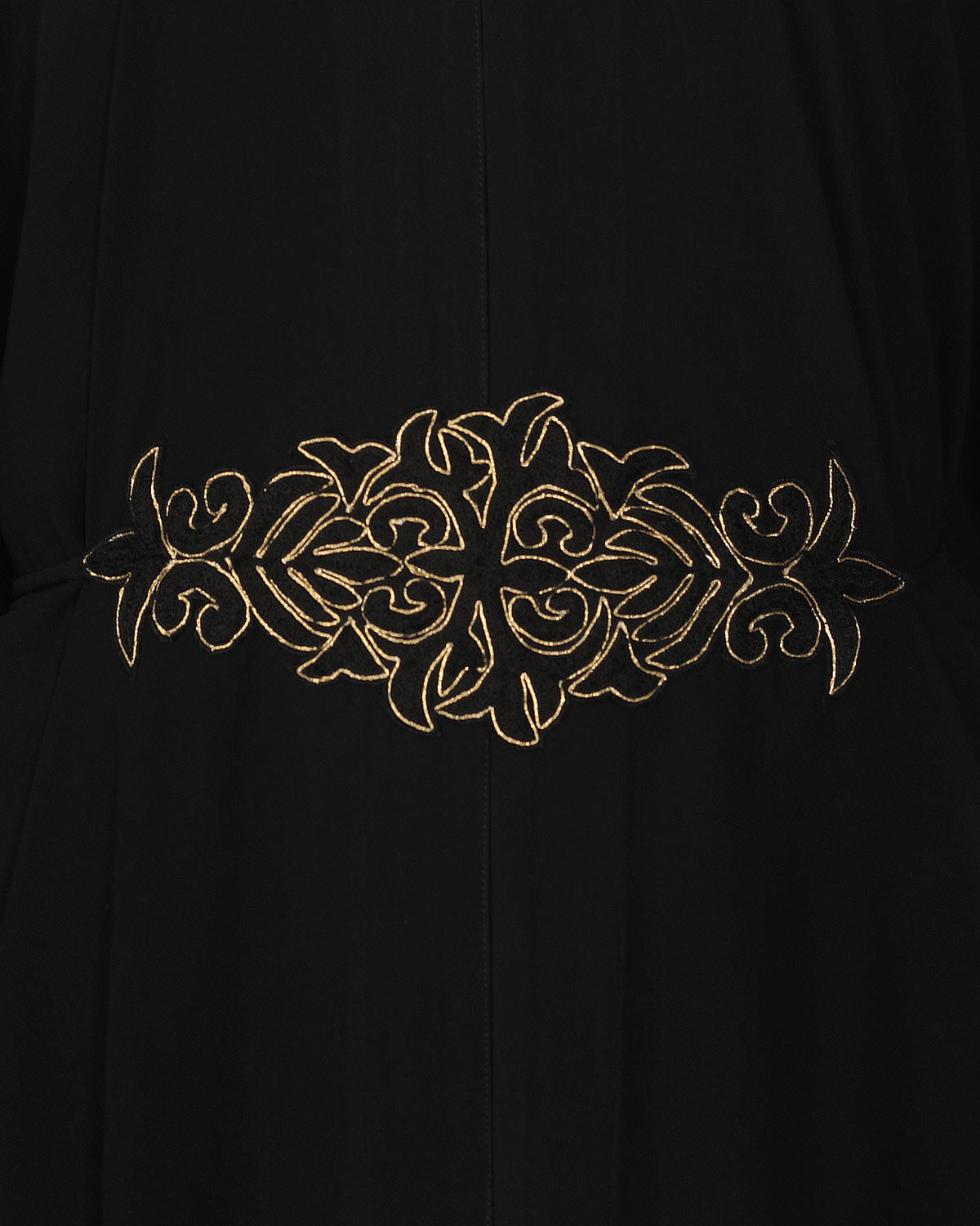 Kaftan with Embroidered Belt Black