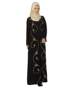 Abaya with Zari Dori Work Black
