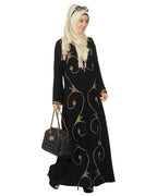 Abaya with Zari Dori Work Black