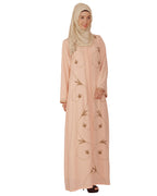 Abaya with Zari Dori Work Peach