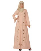 Abaya with Zari Dori Work Peach