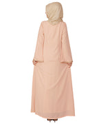 Abaya with Zari Dori Work Peach