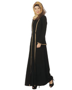 Jacket Style Closed Abaya Black
