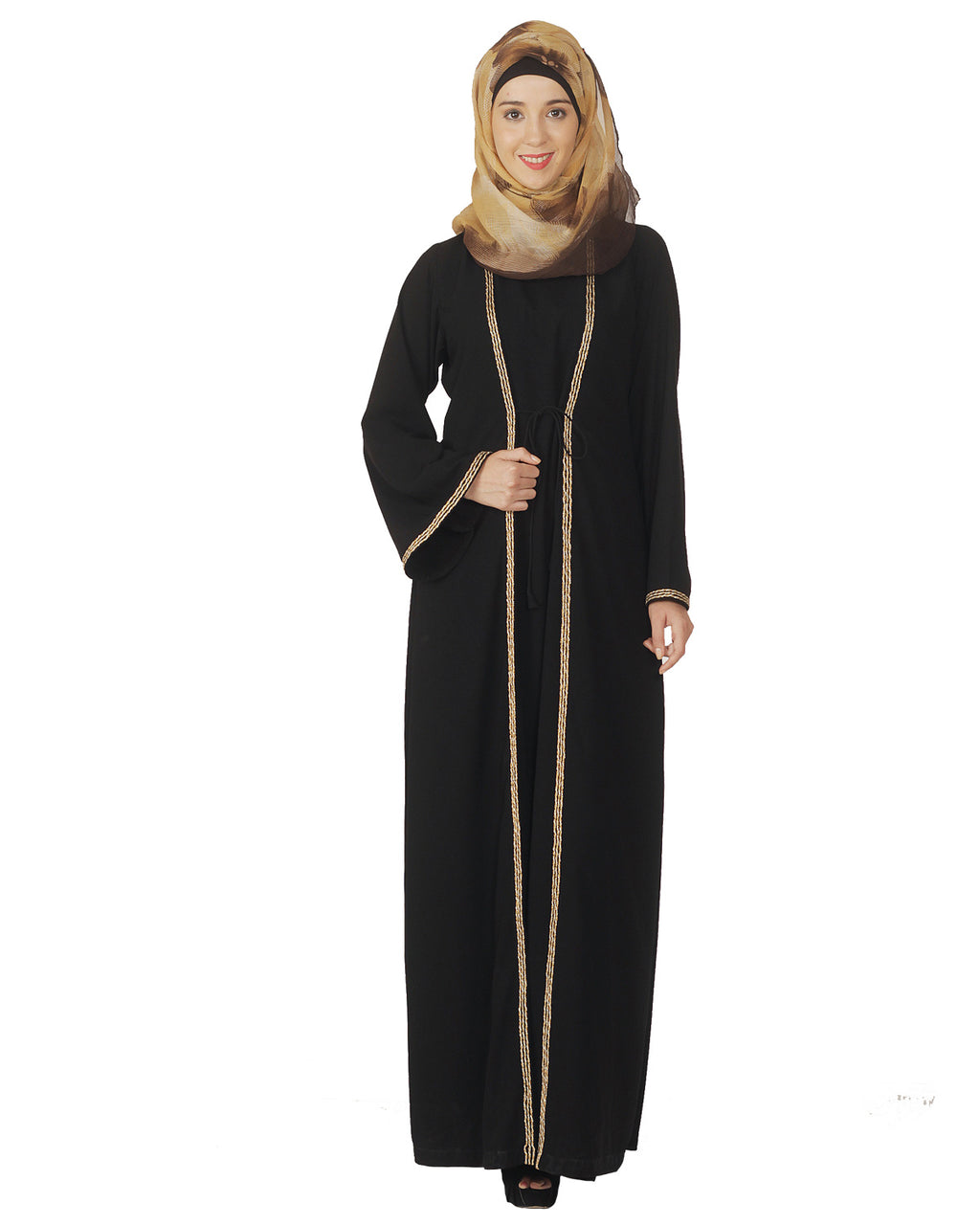 Jacket Style Closed Abaya Black