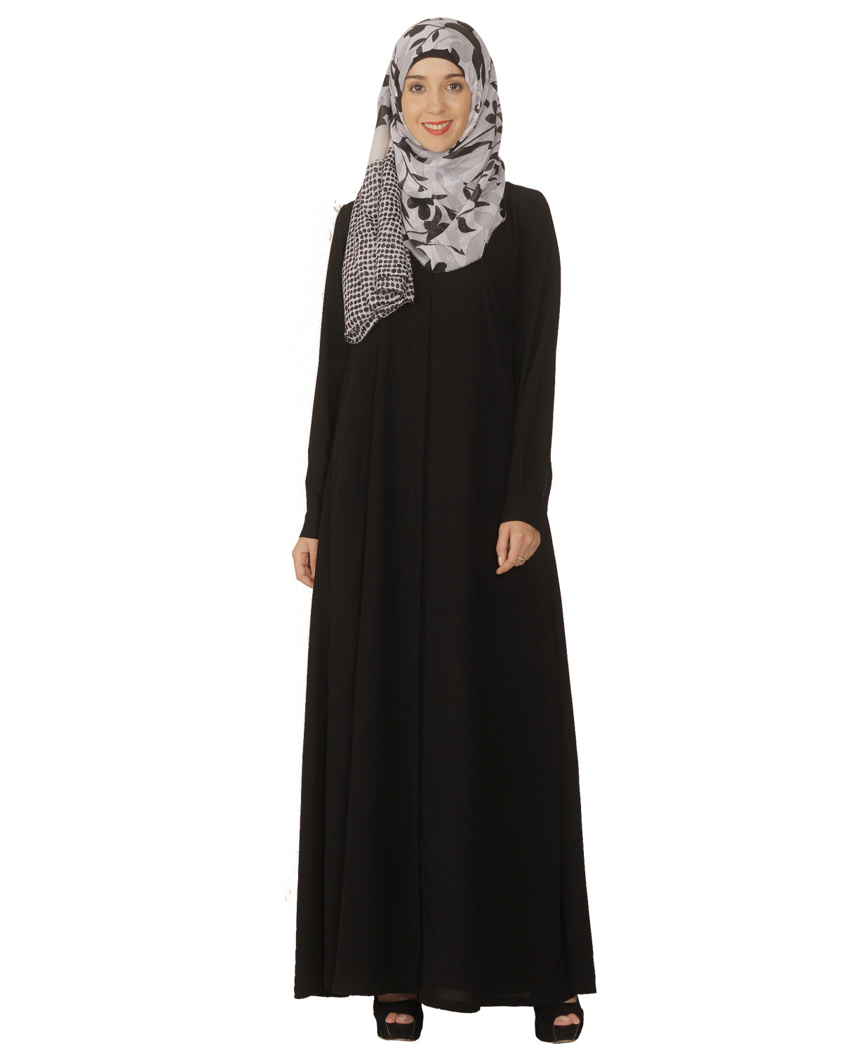 Pintuck Abaya Black